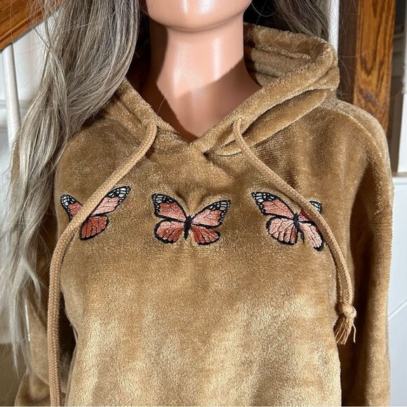 Mighty Fine tan butterfly hoodie - Picture 2 of 11